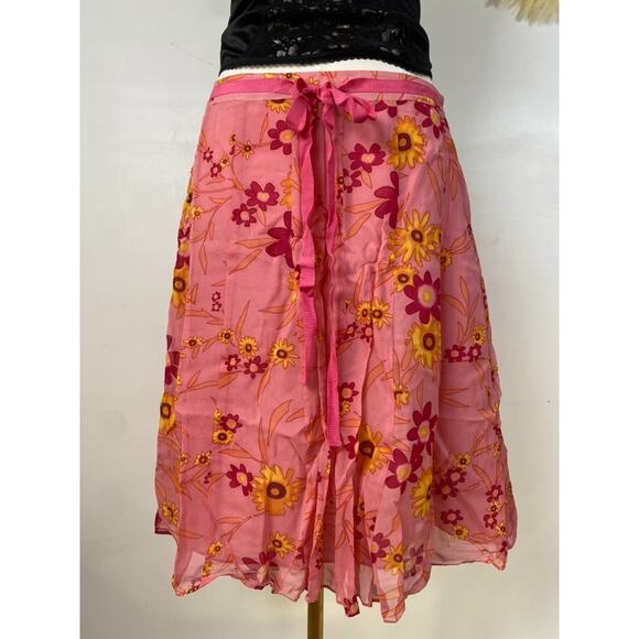 Vintage John Paul Richard Womens 100% Silk Y2K Skirt Size 12 Petite Fairy Preppy - Picture 3 of 10